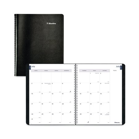 BLUELINE Academic Monthly Planner, 11 x 8.5, Black Cover, 14-Month (July to Aug): 2022 to 2023 CA701.BLK